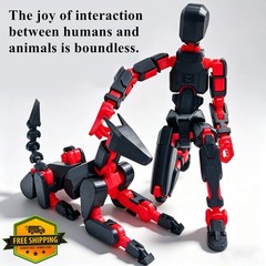 Teoboeys T13 Action Figure 5.2″ Black Red Dog Weapons