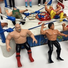 WWF 1985 Sling Em Fling Em Ring & Lot Of 12 Wrestling Figures, 1984 ~ 1986 VTG