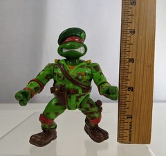 1991 Playmates Teenage Mutant Ninja Turtles Raph The Green Beret Action Figure