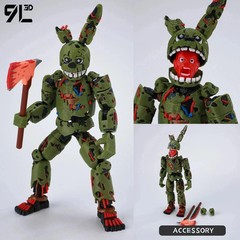FNAF 3D Printed Freddy Springtrap Action Figure 14cm Poseable Titan13 Toy