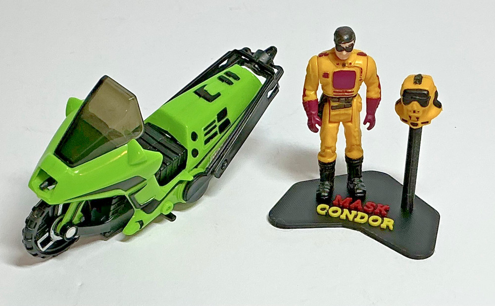 Vintage 1985 Kenner M.A.S.K. Condor Motorcycle Brad Turner & Short Mask Complete