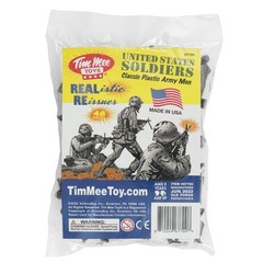 TimMee Plastic Army Men – Gray 48pc Toy Soldier Figures – Made in USA