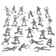 TimMee Plastic Army Men – Gray 48pc Toy Soldier Figures – Made in USA