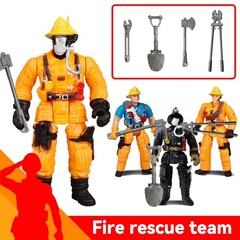 8 Pieces Firefighter Action Figures, Fireman Toys 4 inches, Multiple Colors