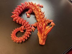 Articulated Crystal Dragon 23inch Red/Gold