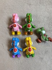 Jakks Super Mario World of Nintendo YOSHI Figure Lot 5 Blue Green Pink Yellow