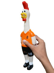 Set of 4 Unique Rubber Chicken Toys – Squeaky fun screaming 12.5″ – Soccer Style