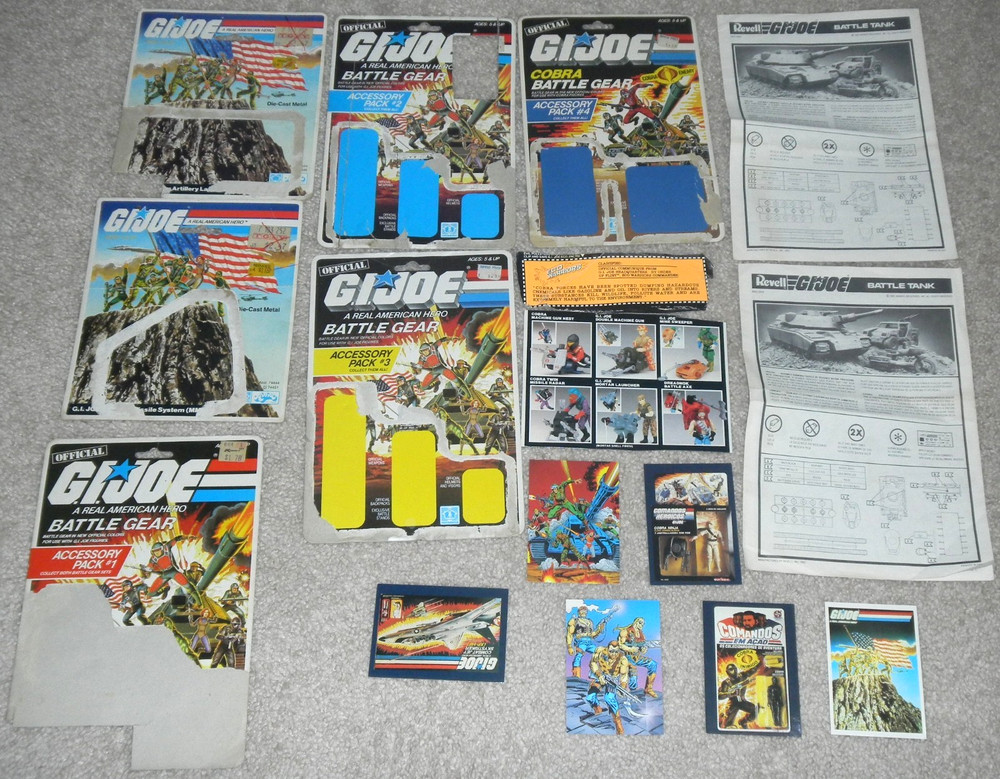 1980s Aviva Battle Gear Card Back Blueprints Vintage G.I. GI Joe 3.75 ARAH Lot