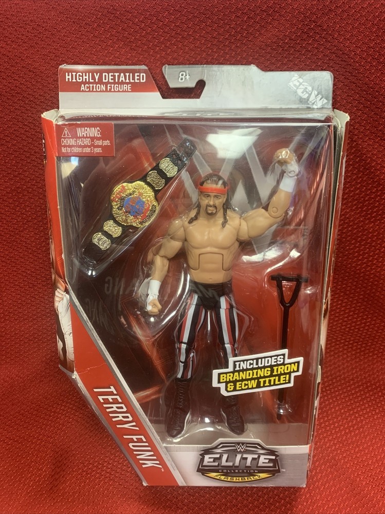 WWE Elite Collection Flashback Terry Funk ECW Title Mattel 2015 NEW L🔴🔴K 🔥🔥