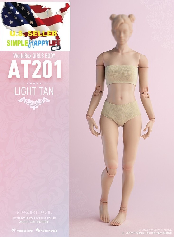 1/6 female body Worldbox AT201 Light Tan / Tan Durable 12″ Figure hot toys ❶USA❶