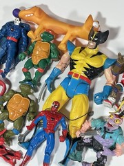 Vintage 90s Action Figures Toys Lot Of 9 Bundle TMNT Marvel Spider-Man Catdog