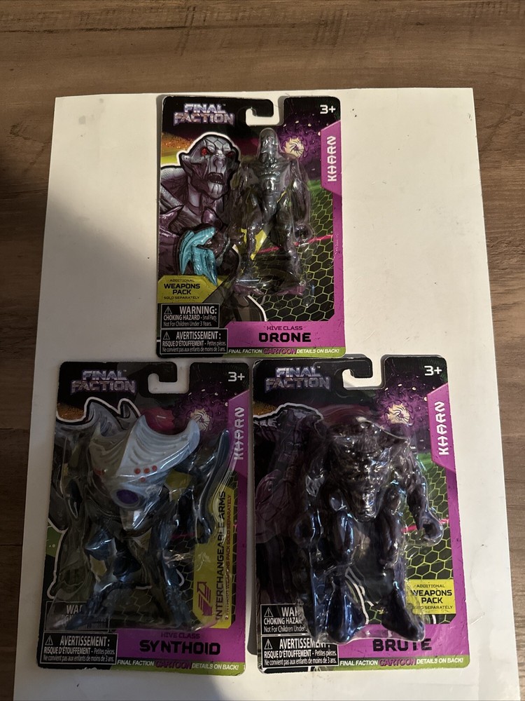 3 Final Faction Series 1 Action Figures ~ 4” Tall Brute Synthoid Drone New