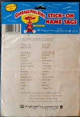 Garbage Pail Kids Stick-On Name Tags Set of 3 Imperial 1985 NIB