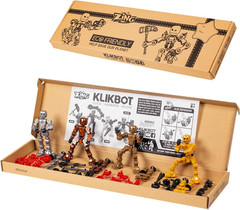 Klikbot, Complete Set of 4 Poseable Action Figures with Weapons, Translucent, Cr