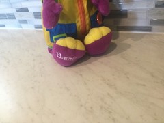 BARNEY IN RAINCOAT 14”PLUSHIE RAINY DAYS
