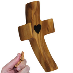 Holy Land Market Olive Wood Pocket Fidget Worry Thumb Crosses (3)
