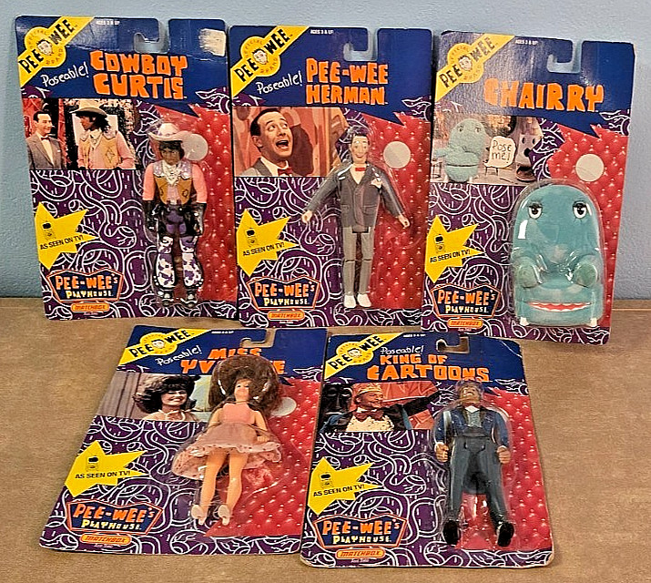 Complete PEE-WEE’S PLAYHOUSE Action Figures Matchbox 1988 New Sealed w/ Chairry