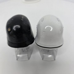 Star Wars Diecast Lot of 6 Black Silver Red Mini Helmets Stands Plastic Scratch