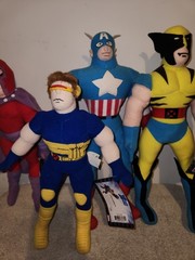 Lot of 4 X-Men Marvel Kellytoy Wolverine Magneto Captain Cyclops Plush Dolls Toy