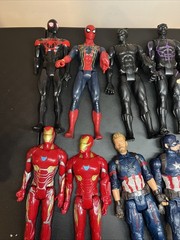 Marvel And Batman Figurines. 12” And 19” Batman All Good Condition Whole Lot