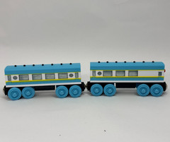 Wooden Railway Connor or Caitlin Custom Coach and Brake Van for Thomas Train