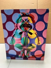 Ron English MC Supersized GLOW Red / Yellow 10″ vinyl figure, 2004 with box
