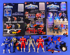 POWER RANGERS IN SPACE FIGURE LOT OF 5 BLUE, RED, SILVER, BLACK BATTLIZED