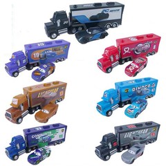 Disney Pixar Cars Lightning McQueen Jackson Storm Mack Hauler Truck+Car Toys~
