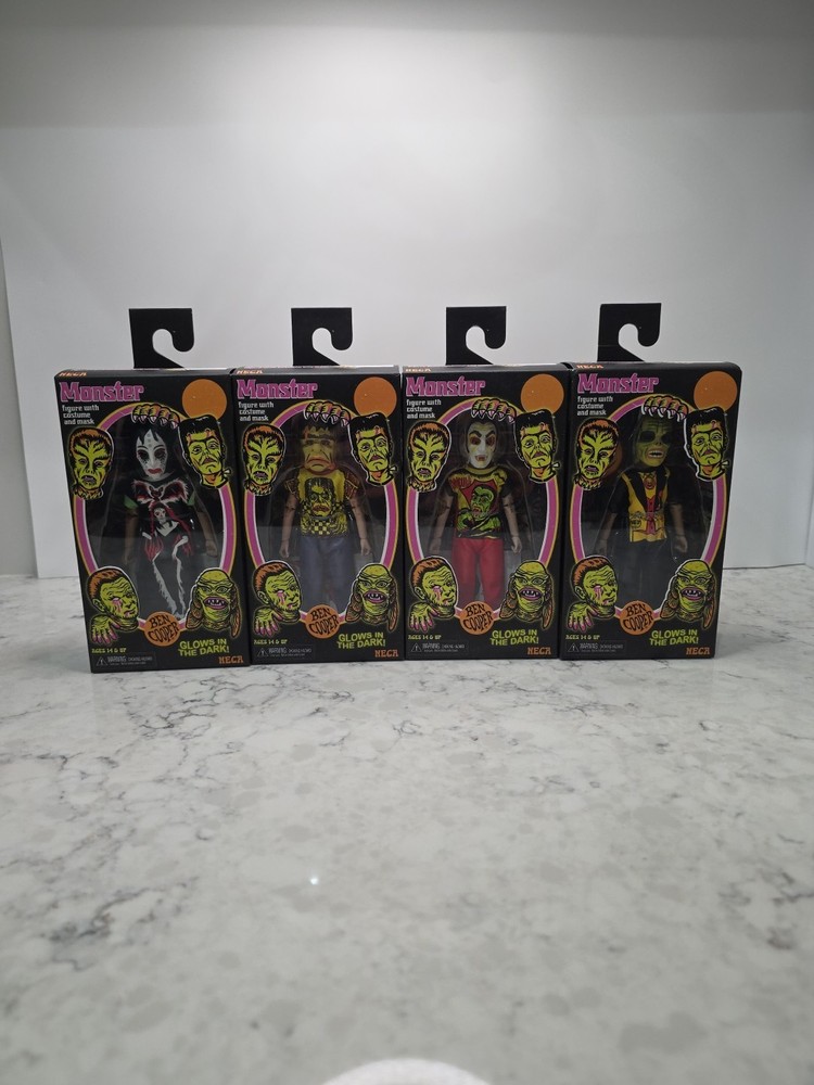 NEW NECA Ben Cooper MONSTER Action Figure w/ mask 5.5″ Glows in Dark Lot Of 4