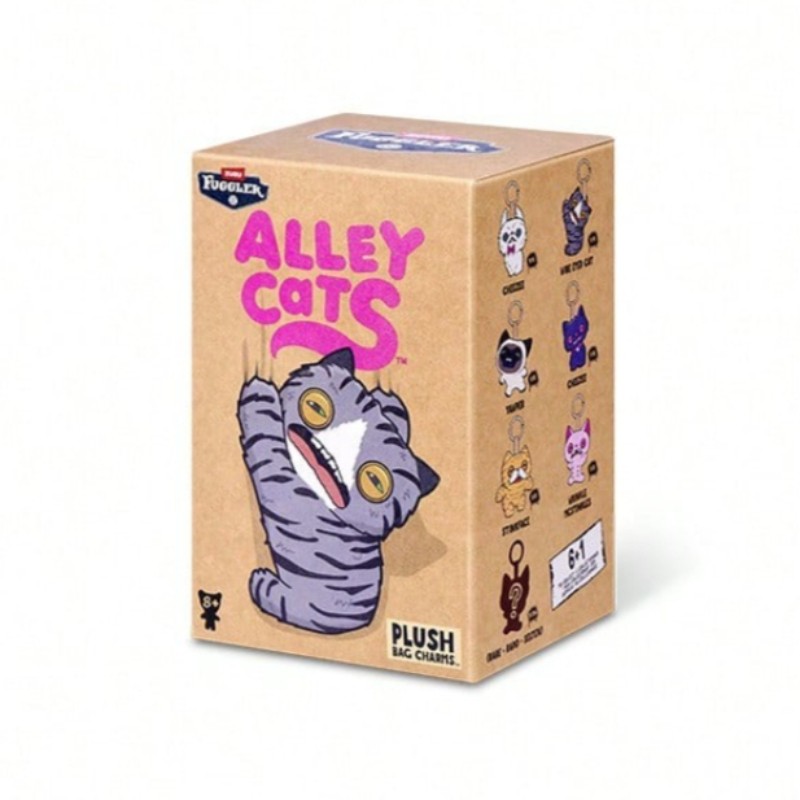 Fuggler Dark Alley Night Cat Plush Toy Keychain Blind Box Charm 3.9in Gift