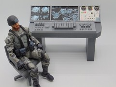 Custom 1:12 Mission Control Radar Panel w/ Operator Chair Diorama Prop Set TYPE1