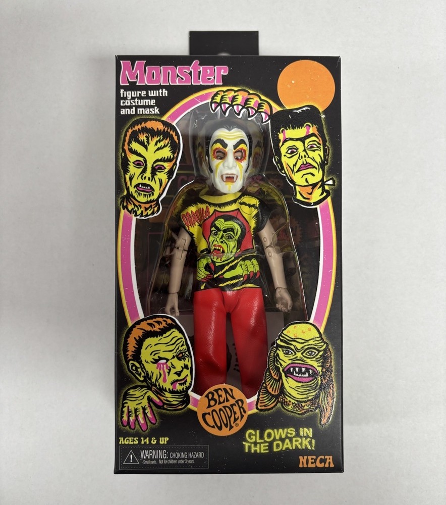 NEW Neca Ben Cooper Dracula Figure- Monster Glow In The Dark w/ Mask & Costume