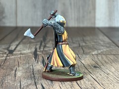 Painted Tabletop Action Figure medieval knight with an ax 60mm Plastic Craft