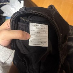JULIUS 10oz Denim Bleach Wide Pants Black