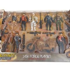 Military Force Task Force Playset 4″ Action Figures 18 Pieces Motorcycle Ages 3+