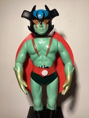RARE VINTAGE DEVILMAN 11″ 1970s SOFUBI w/MASK & Card Zollmen Bullmark Popy Nagai