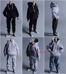 1/12 Casual Sports Hoodie Pants Trousers Clothes Set for 6″ Male Action Figure