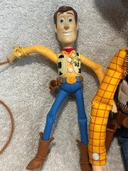Pixar Disney Toy Story Thinkway 15″ Woody Doll & Hat + Woody Figure (Works)