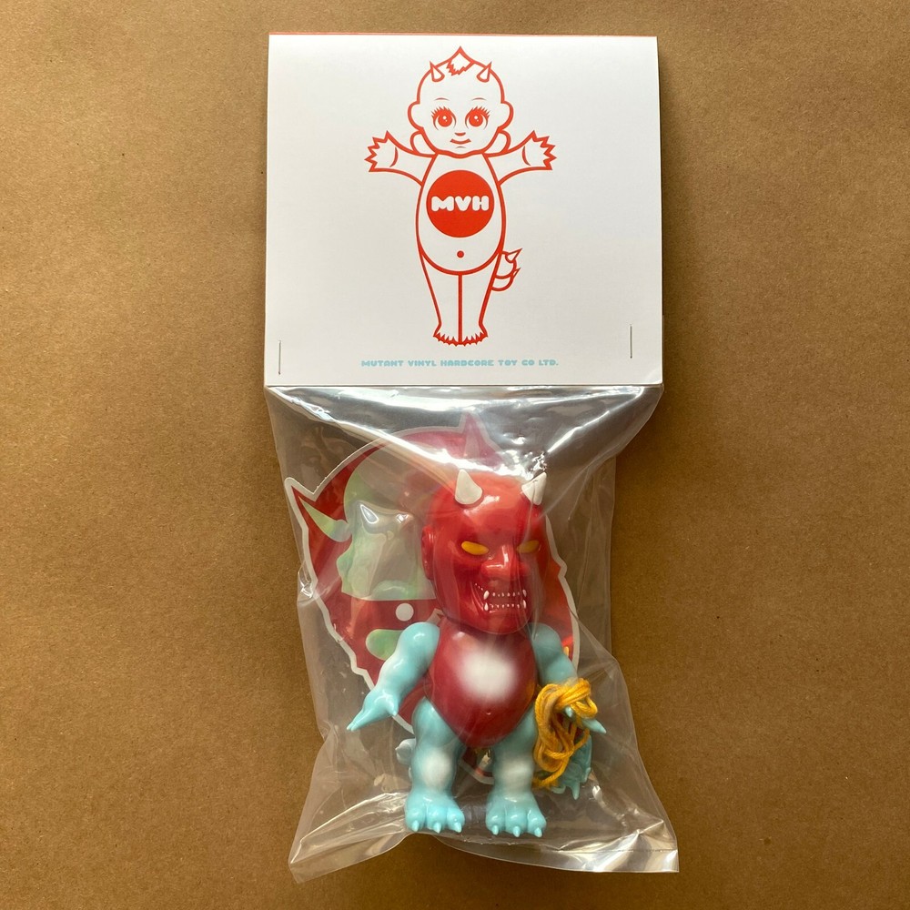 Mutant Vinyl Hardcore Kewpie Lash Red Painted Sofubi Designer Art Toy Kaiju Mvh
