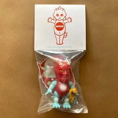 Mutant Vinyl Hardcore Kewpie Lash Red Painted Sofubi Designer Art Toy Kaiju Mvh