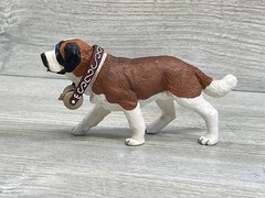 PAPO Dog and Cat Companions Saint Bernard Toy Figure, Brown/White (54009)