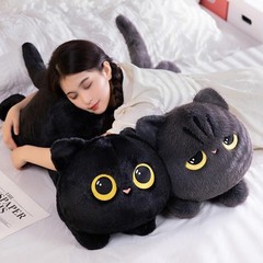 50-90cm Giant Black Cat Plush Toy Kawaii Cuddly Stuffed Pillow Kids Gift