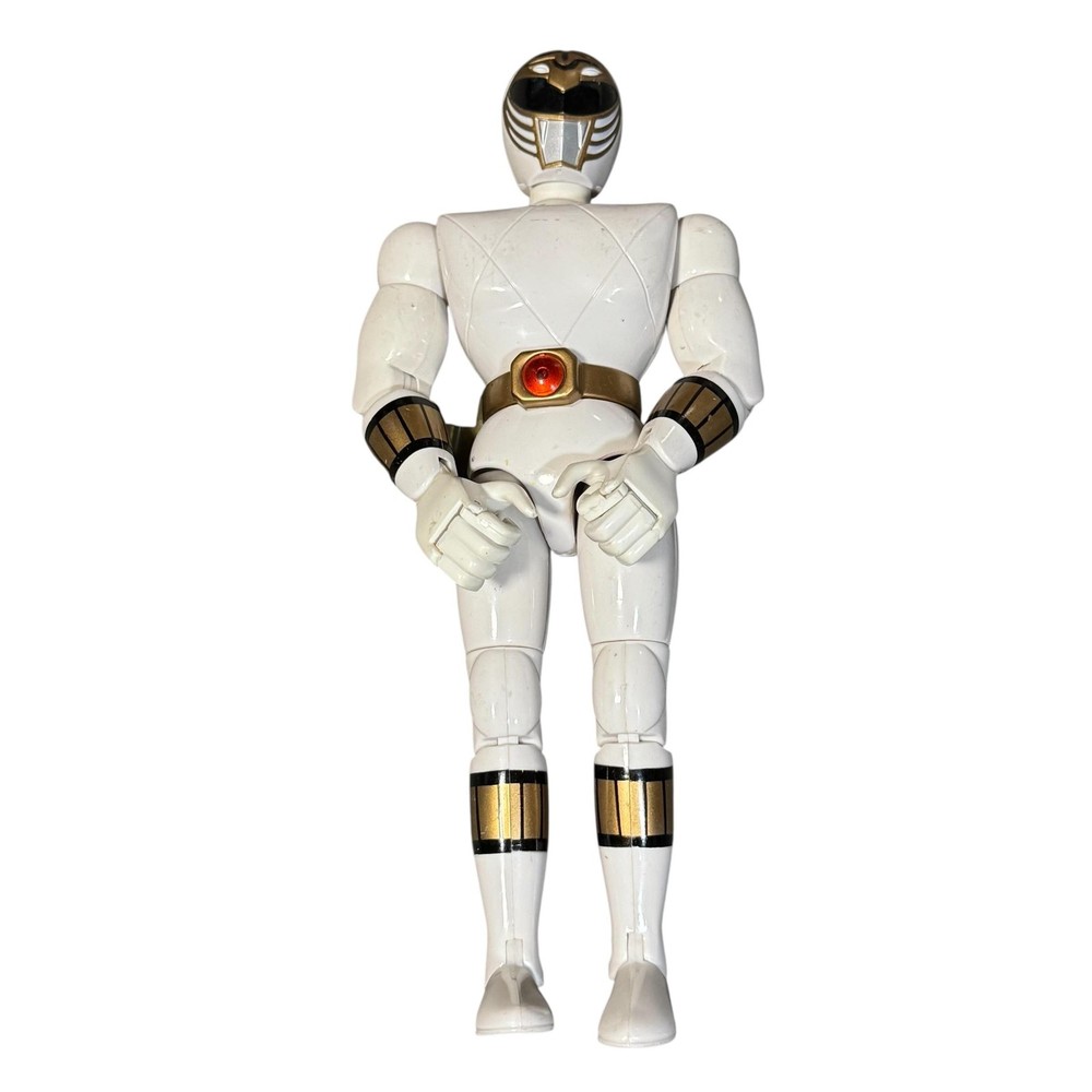 Vintage 1993 Mighty Morphin Power Rangers White Ranger Bandai Action Figure Toy