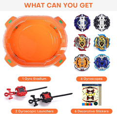 Stadium Arena Set, 6 Burst Battling Tops & 2 Launchers, Battle Toy Ages 6+ | Ant
