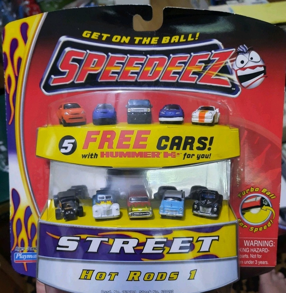 Speedeez STREET HOT RODS 1 Racing Car Set c.2003 Playmates 60090 Free Shipping