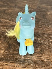 MY LITTLE PONY G1 DANCE N PRANCE DJ HASBRO BLUE W/ YELLOW MANE TAIL SPINS