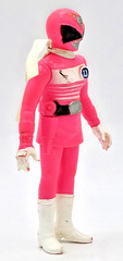 Vintage Denshi Sentai Denziman PINK Power Rangers Soft Vinyl Figure POPY Japan
