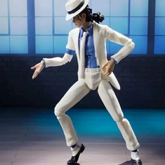 14Cm Michael Jackson White Clothes Moon Walk Action Figures Joint Model Desktop