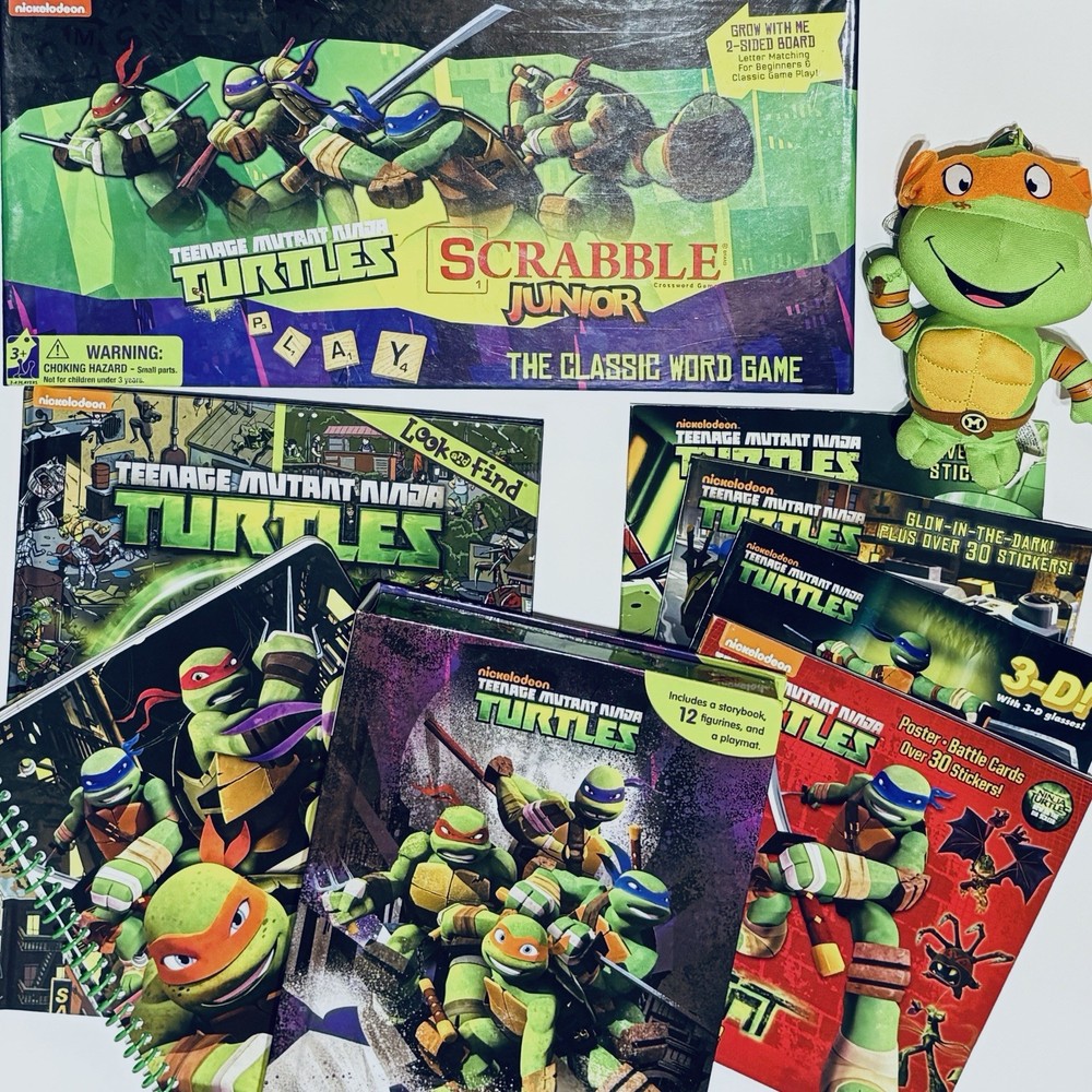 Teenage Mutant Ninja Turtle Lot – 2010-2019 Era – Scrabble, Search and Find Book
