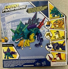 Jurassic World Hero Mashers Hasbro TRICERATOPS mashup w Stegosaurus Dinosaur NIB